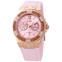 Guess Limelight Crystal Pink Dial Pink Silicone Ladies Watch W1053L3