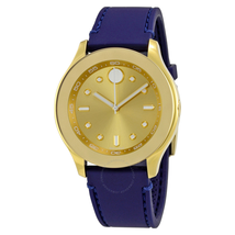 Movado Bold Gold Dial Blue Silicone Ladies Watch 3600413