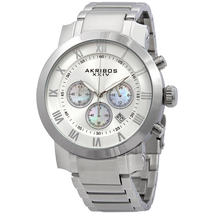 Akribos XXIV Grandiose Chronograph Silver Dial Stainless Steel Men's Watch AK622SS