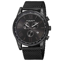 Akribos XXIV Black Dial Chronograph Men's Watch AK813BK