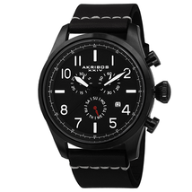 Akribos XXIV Chronograph Black Dial Black Ion-plated Men's Watch AK705BK