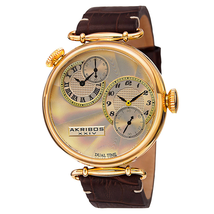 Akribos XXIV Dual Time Yellow Gold-tone Men's Watch AK796YG