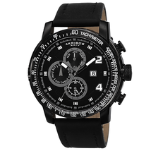 Akribos XXIV Multi-Function Black Dial Black Ion-plated Men's Watch AK743BK