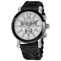 Akribos XXIV Chronograph Black Leather Men's Watch AK571BK