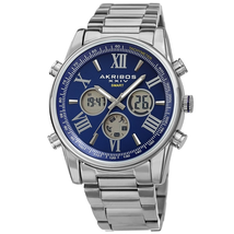Akribos XXIV Quartz Blue Dial Men's Smart Watch AK1095SSBU
