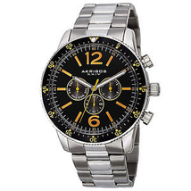 Akribos XXIV Black Dial Multi-function Men's Watch AK768SSB