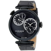 Akribos XXIV Dual Time Black Dial Men's Watch AK796BK