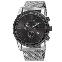 Akribos XXIV Gray Dial Stainless Steel Chronograph Men's Watch AK813SSB