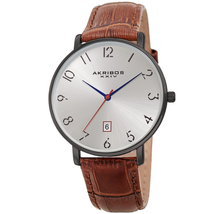 Akribos XXIV Silver-tone Dial Men's Watch AK1077GNBR