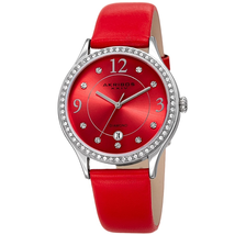Akribos XXIV Diamond Red Dial Ladies Watch AK1011RD
