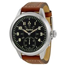 Alpina Heritage MK II Pilot Black Dial Brown Leather Men's Watch AL-435LB4SH6