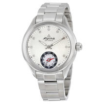 Alpina Horological Smartwatch Silver Guilloche Dial Stainless Steel Watch AL-285STD3C6B