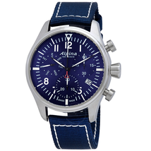 Alpina Startimer Pilot Chronograph Navy Blue Sunray Dial Men's Watch AL-371NN4S6