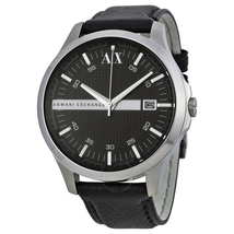 Armani Exchange Whitman Black Dial Black Leather Men's Watch AX2101