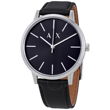 Armani Exchange Black Dial Men's Leather Watch AX2703
