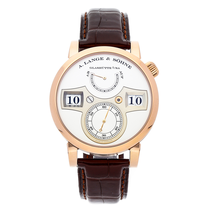 A. Lange & Sohne Zeitwerk Silver Dial 18K Rose Gold Men's Watch 140.032