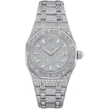 Audemars Piguet Royal Oak Diamond Pave White Gold Ladies Watch 67604BC.ZZ.1211BC.01