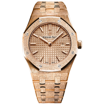 Audemars Piguet Royal Oak Frosted Pink Gold-toned Dial Ladies 18k Rose Gold Watch 67653OR.GG.1263OR.02
