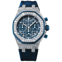 Audemars Piguet Royal Oak Offshore Chronograph Blue Dial Diamond Ladies Watch 26092CKZZD021CA01 26092CK.ZZ.D021CA.01