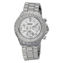 August Steiner Chronograph Mother of Pearl Dial Stainless Steel Ladies Watch AS8031SS