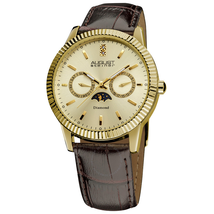 August Steiner Diamond Multi-Function Gold-Tone Men's Watch AS8051YG
