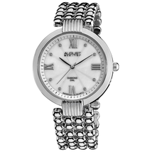 August Steiner Diamond Mother of Pearl Silver-tone Ladies Watch AS8065SS