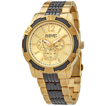 August Steiner Multi-Function Black and Gold-tone Men's Watch AS8058TTG