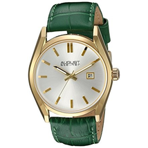 August Steiner Silver Dial Ladies Green Leather Watch AS8221GN