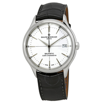 Baume et Mercier Clifton Baumatic 5 Day Chronometer Automatic White Dial Men's Watch 10436