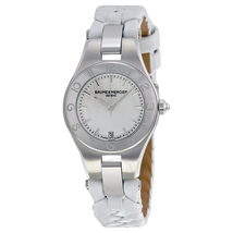 Baume et Mercier Baume and Mercier Linea Mother Pearl Stainless Steel White Leather Ladies Watch 10117