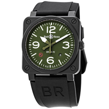 Bell and Ross Avaition Automatic Green Khaki Dial Men's Watch BR0392-MIL-CE
