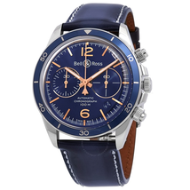 Bell and Ross Vintage V2-94 Aeronavale Chronograph Automatic Blue Dial Men's Watch BRV294-BU-G-ST/SCA