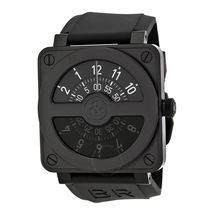 Bell and Ross Compass Black Dial and Black Rubber Strap Men's Watch BR01-92-COMCARBN BR0192-COMPASS-CA