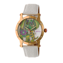 Bertha Betsy Mother of Pearl Elephant Dial White Leather Ladies Watch BTHBR5703