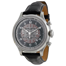 Baume et Mercier Baume and Mercier Capeland Flyback Chronograph Grey and Silver Dial Leather Men's Watch 10086