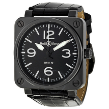 Bell and Ross Aviation Automatic Black Dial Men's Watch BR0192-BL-CER-SCR BR0192-BL-CER/SCR
