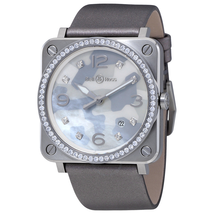Bell and Ross Aviation Grey Camouflage Dial Ladies Diamond Watch BRS-CAMO-ST-LGD