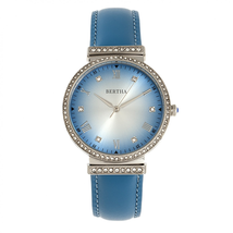 Bertha Allison Quartz Crystal Blue Dial Ladies Watch BR9303