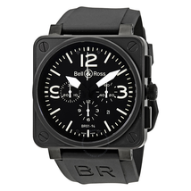Bell and Ross Carbon Chronograph Black Dial Stainless Steel Men's Watch BR0194-BL-CA