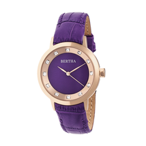 Bertha Cecelia Crystal Purple Dial Ladies Watch BR7506