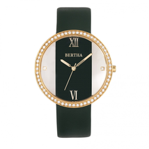 Bertha Ingrid Quartz Crystal Green Dial Ladies Watch BR9103