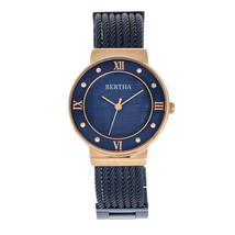 Bertha Bertha Dawn Quartz Crystal Blue Dial Ladies Watch BR9706 BR9706