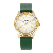 Bertha Bertha Donna Quartz Crystal White Mother of Pearl Dial Ladies Watch BR9803 BR9803