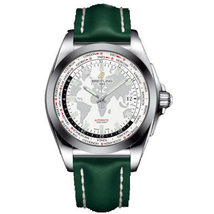 Breitling Galactic Unitime Antarctica White Dial Green Leather Automatic Men's Watch WB3510U0-A777GRLT WB3510U0/A777GRLT