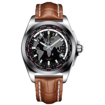 Breitling Galactic Unitime Black Dial Brown Leather Automatic Men's watch WB3510U4-BD94BRCT WB3510U4/BD94BRCT