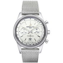 Breitling Transocean Chronograph White Dial Stainless Steel Men's Watch A4131053-G757SS A4131053-G757-171A
