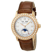 Blancpain Leman Moonphase Mother of Pearl Dial 18kt Rose Gold Brown Leather Diamond Ladies Watch 2360-2991A-55, 2360-2991A-55B