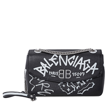 Balenciaga Graffiti Printed Crossbody Bag- Black/White 5169210OTAN-1090