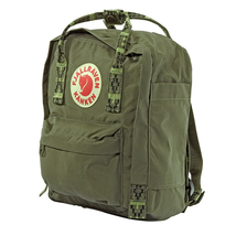 Fjallraven Kanken Mini Kids Backpack- Green-Folk Pattern 23561-620-913