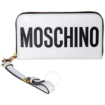 Moschino Zip Around Wallet- White 8107